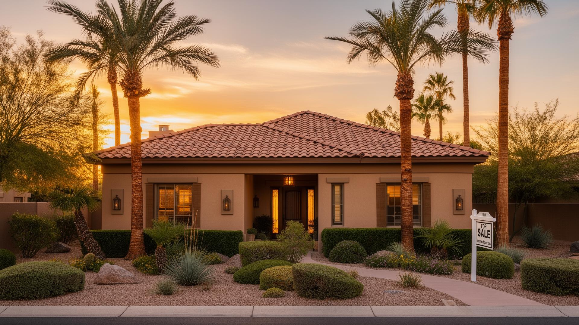 Elegant Arizona West Valley home at golden hour